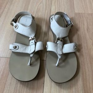 Nine West Leather Wedge Thong Sandals, 6M.